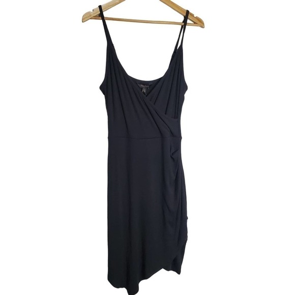Goldray Dress Womens Small Black Faux Wrap Soft Spaghetti Straps V-Neck Short - Picture 1 of 13